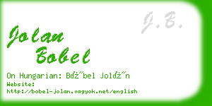 jolan bobel business card